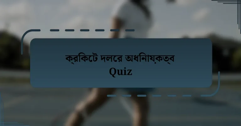 ক্রিকেট দলের অধিনায়কত্ব Quiz